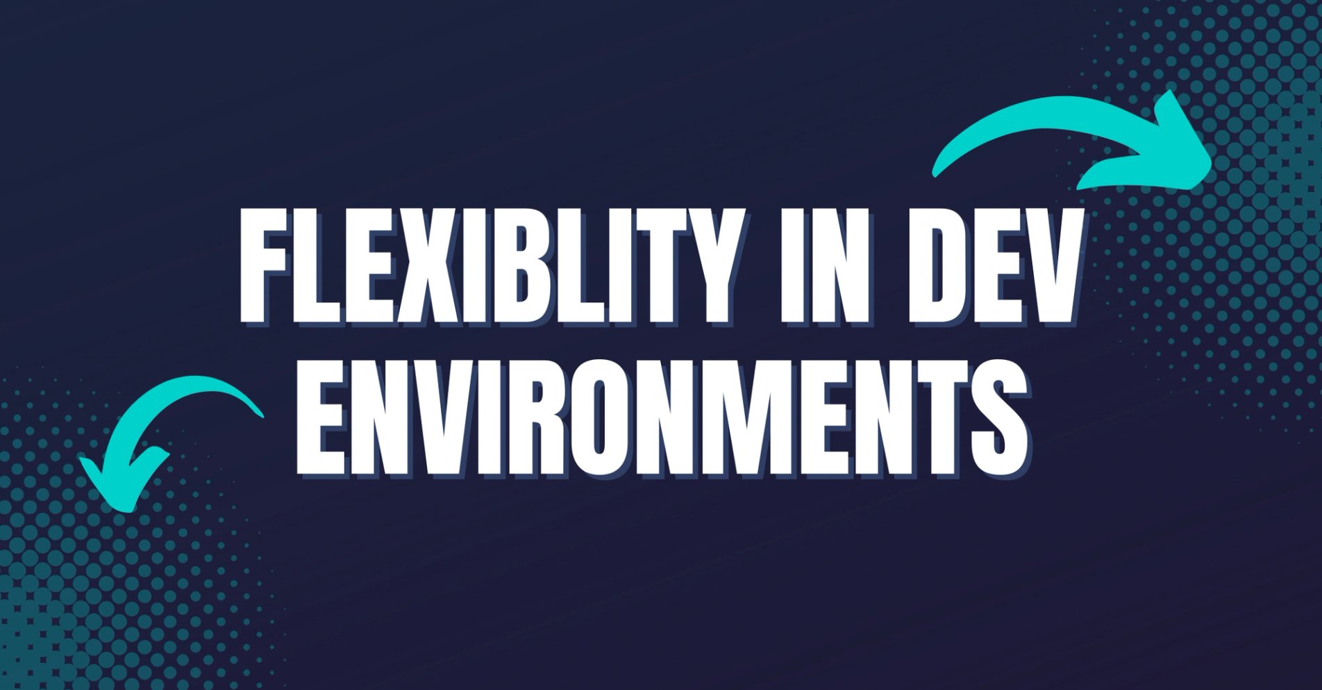 Graphic with text "Flexibility in Dev Environments"