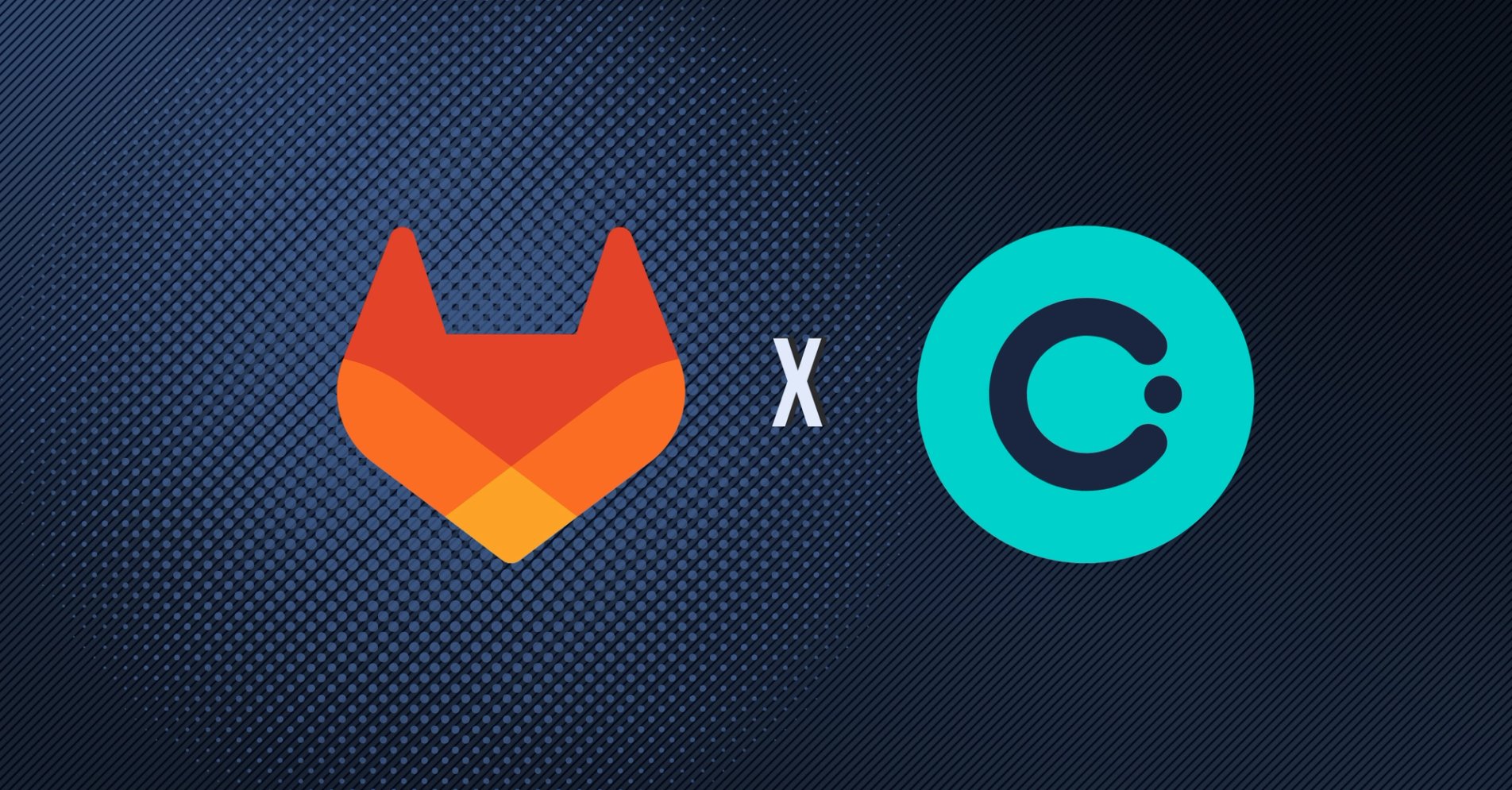 Graphic banner with Gitlab logo x Okteto logo