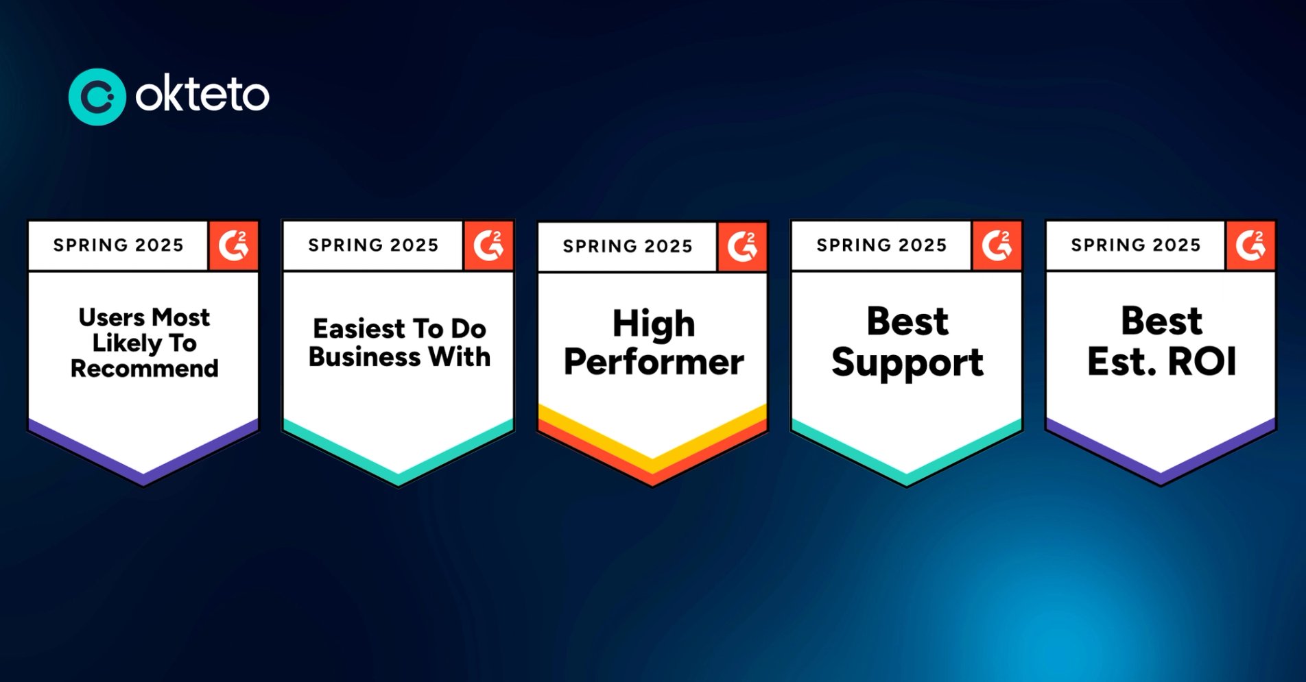 A graphic showcasing G2 awarded badges for high performance
